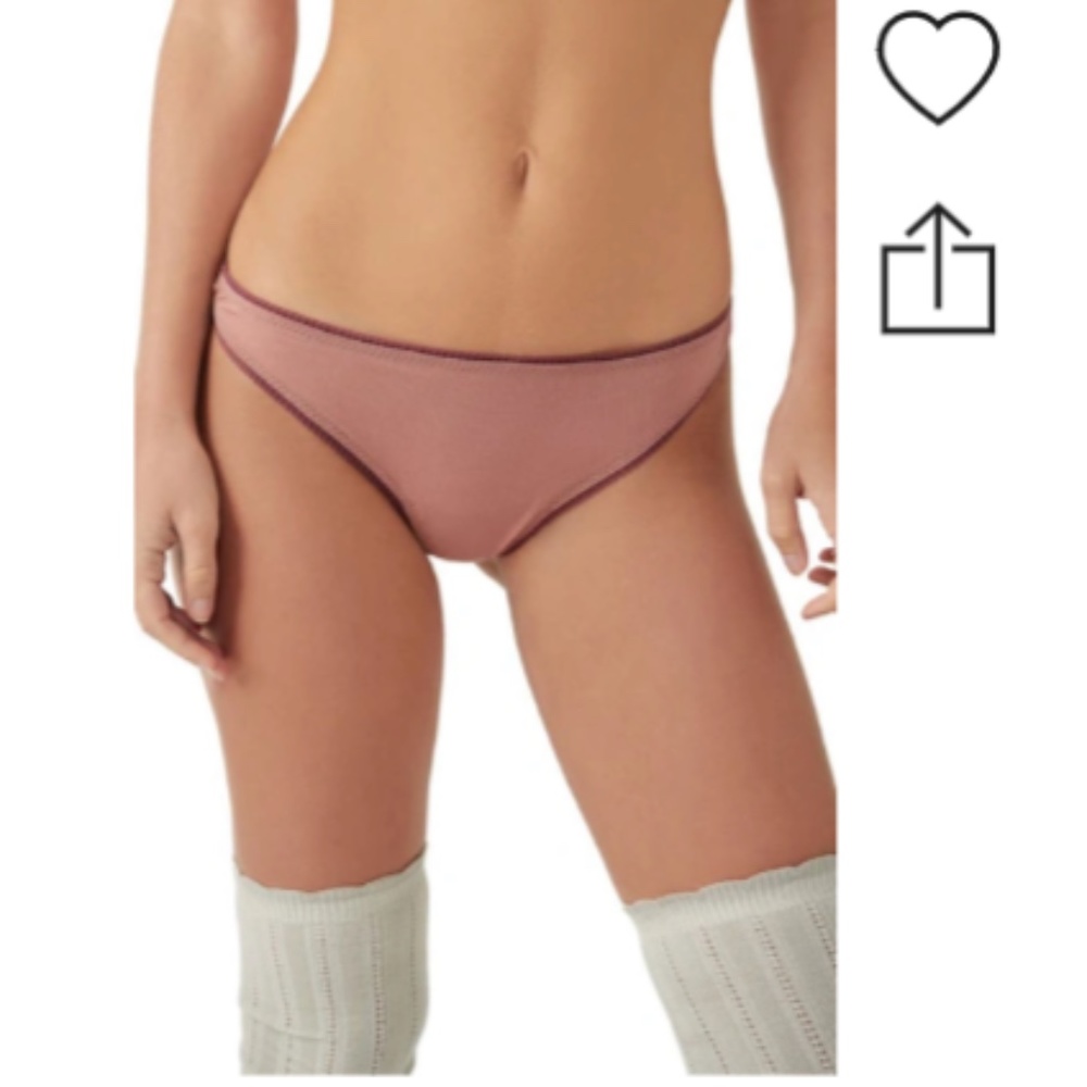 FP Intimately Bisque Picot Bikini Mesh Panty L LG Bisque Pink Blush Brief